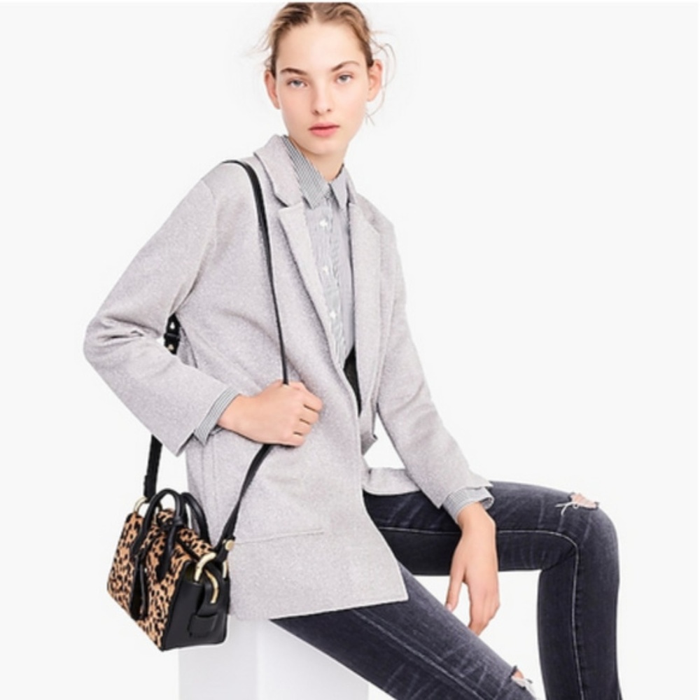 J. Crew Sparkly Sophie Open-Front Sweater Blazer